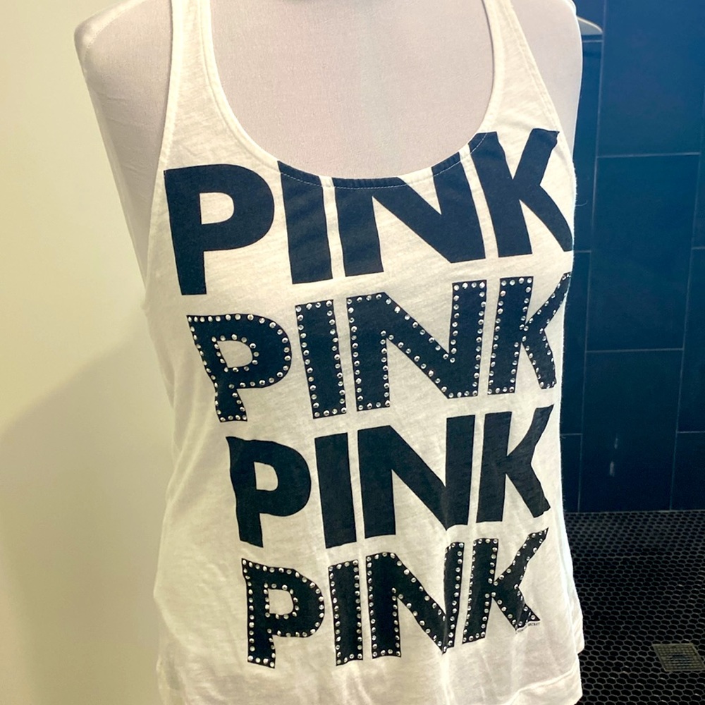 PINK by Victoria’s Secret Bling Racerback Tank Top |Size Small